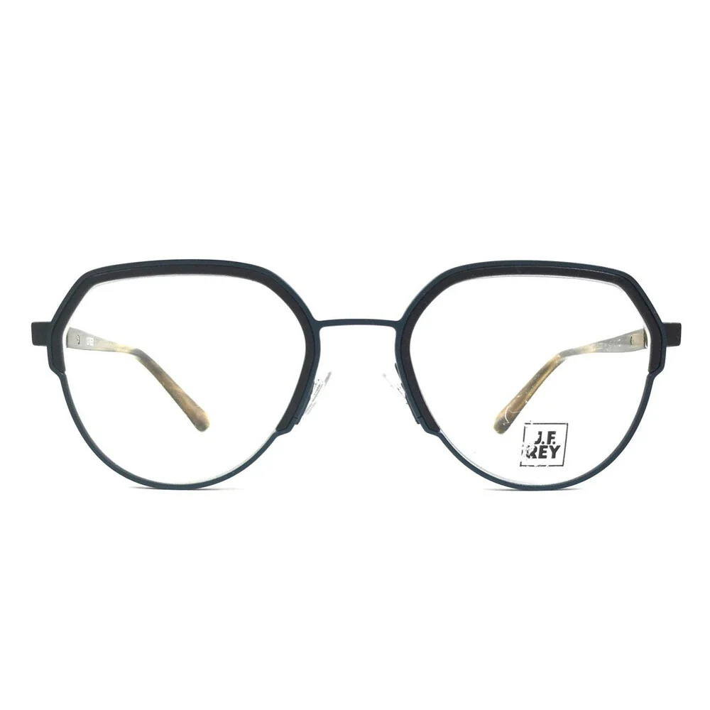 J. F. Rey Eyeglasses Frame JF3050 2700 Matte Black Brown Horn Blue 51-20-145